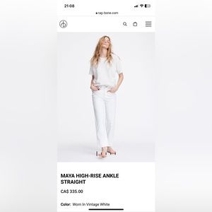 Rag & Bone Maya High Rise Ankle Straight
